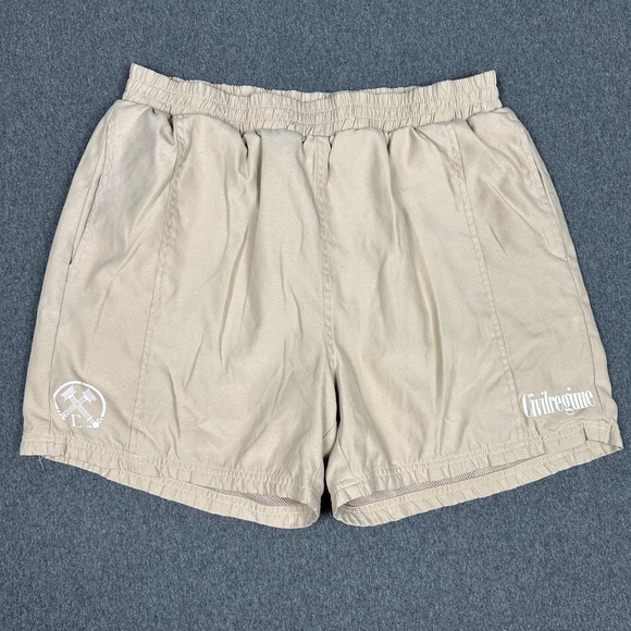 Civil Regime Other - Civil Regime Mens Medium Mesh Lined Hybrid Shorts Sand Beige Track Swim Trunks M